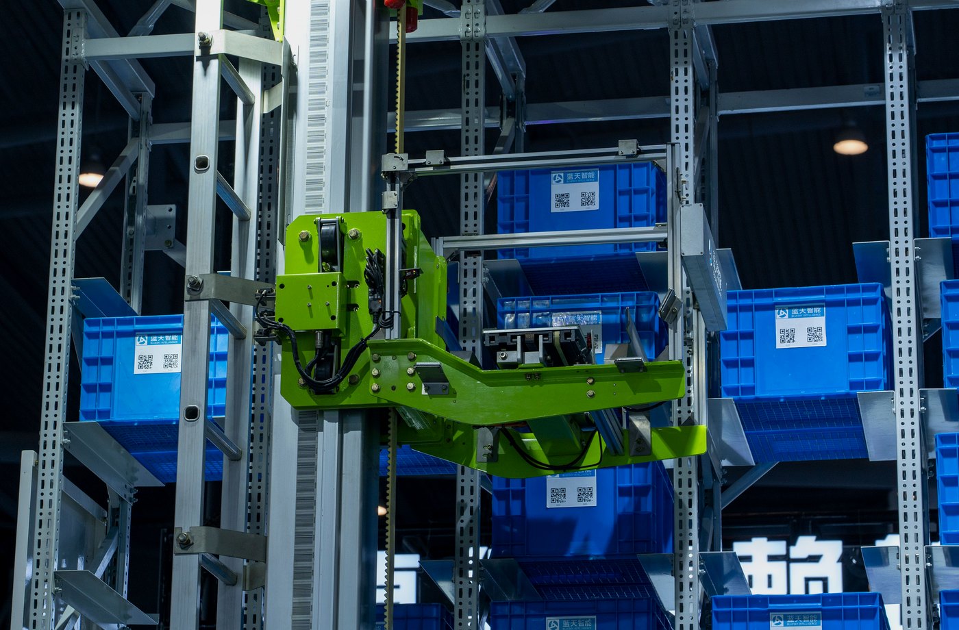 Automated warehouse robotics and industrial control system